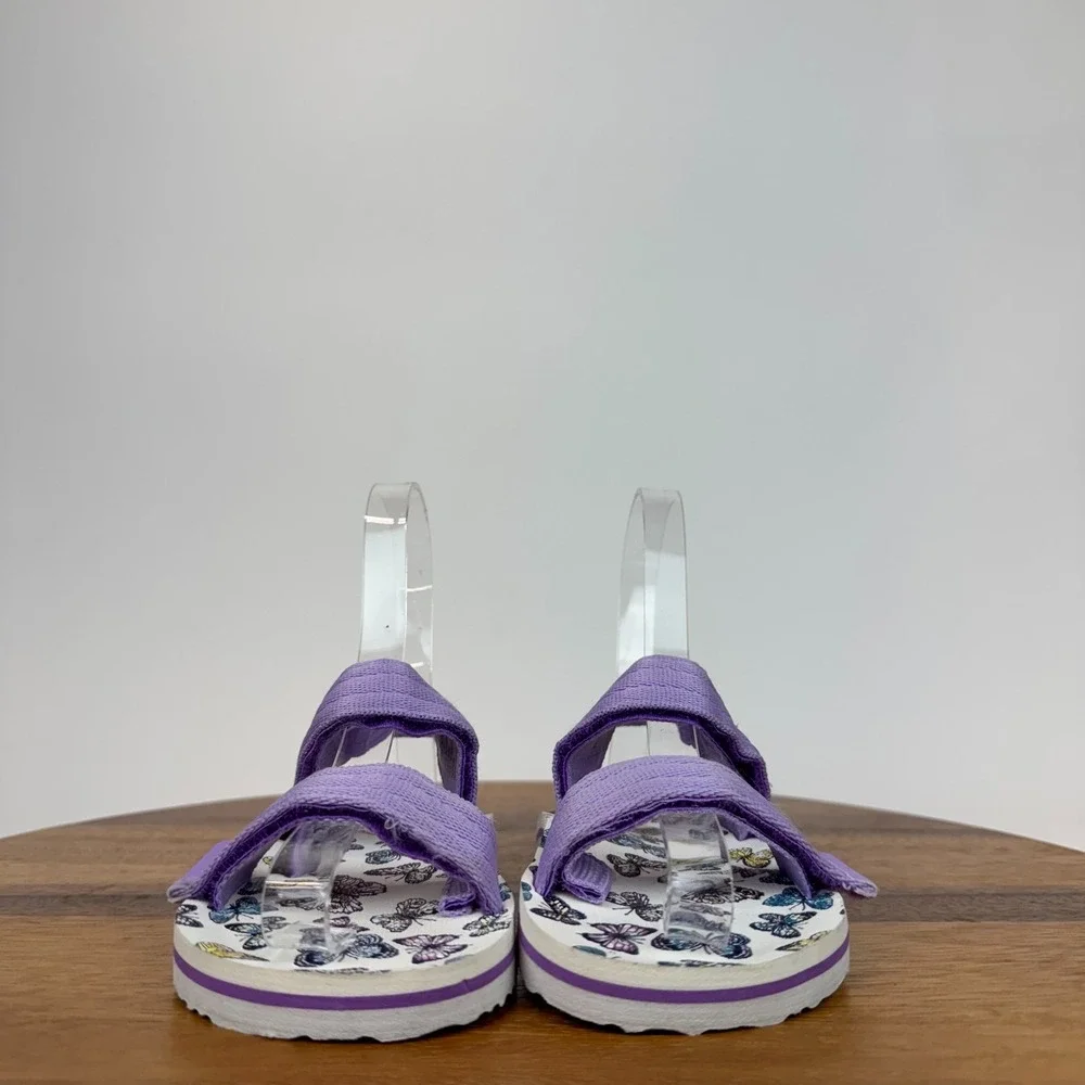 New Little Kids Wave Zone Purple Butterfly‎ Strappy Comfort Sandals Size 10 C